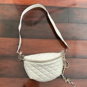 Gently used white leather crossbody bag Steve Madden